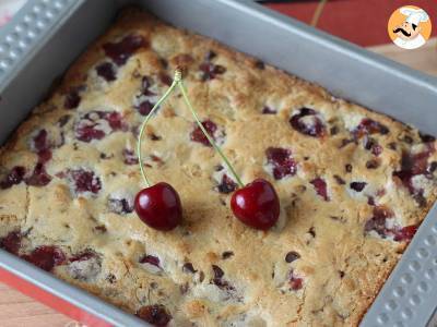 Blondie kersen en chocolade, de perfecte knapperige en fondant taart - foto 8