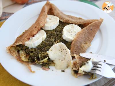 Boekweitpannenkoek met spinazie, ham en geitenkaas - foto 4