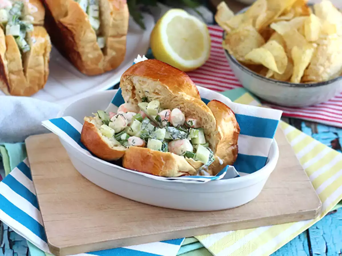 Briochebroodje met garnalen (prawn roll) - foto 2