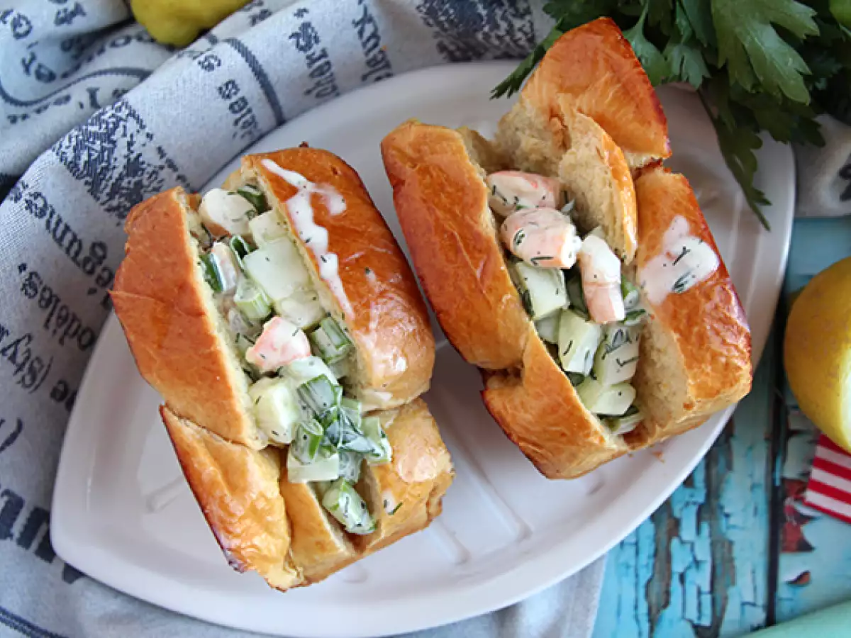 Briochebroodje met garnalen (prawn roll) - foto 4