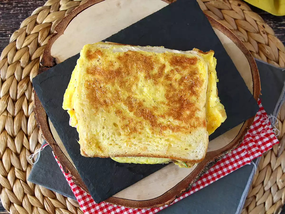 Broodje omelet express - Franse toast omelet sandwich - Eiersandwich hack - foto 4