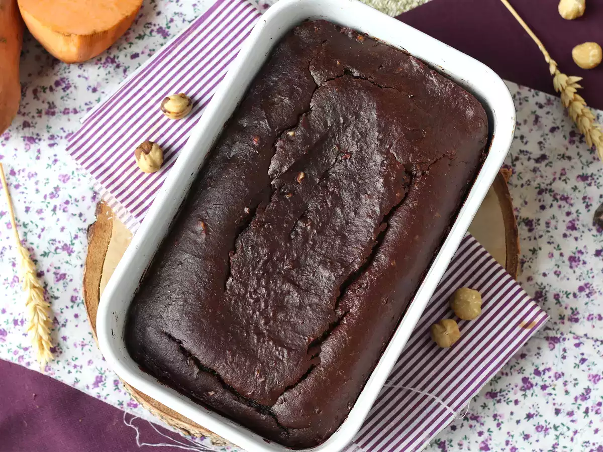 Brownie met zoete aardappel zonder boter of olie - foto 5