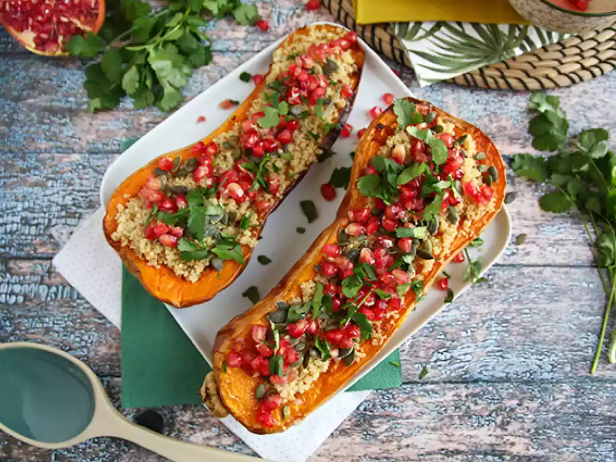 Butternut gevuld met quinoa en granaatappel - foto 3