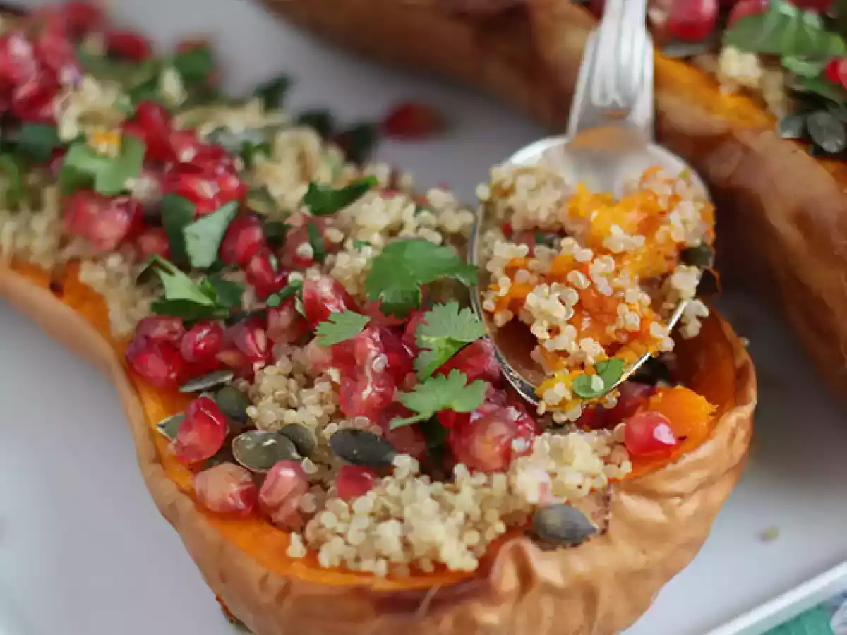 Butternut gevuld met quinoa en granaatappel - foto 4