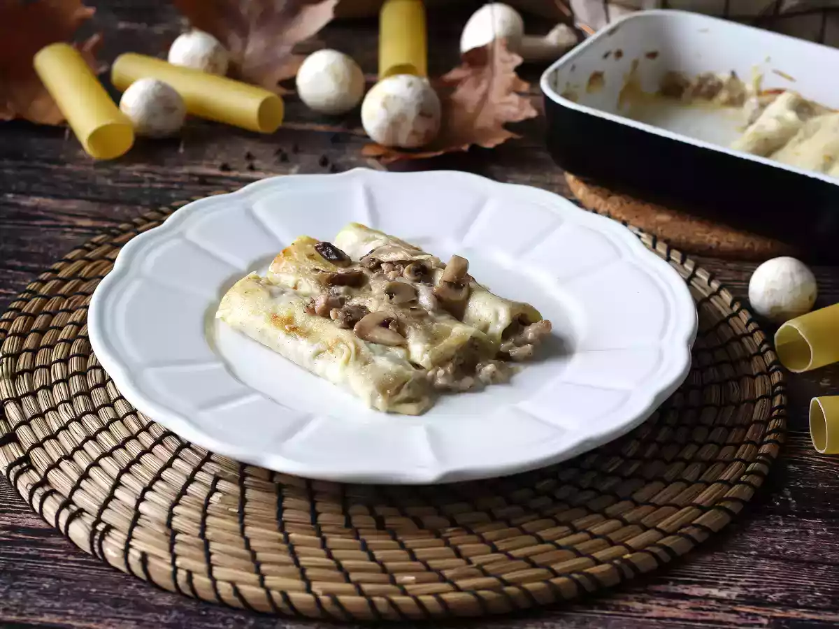 Cannelloni champignons en worst - foto 3