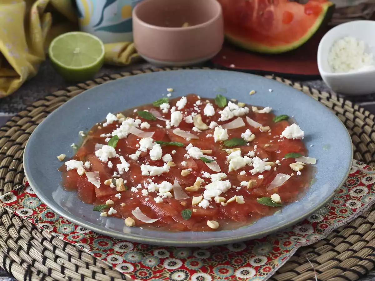 Carpaccio van watermeloen: het verfrissende zomerse voorgerecht