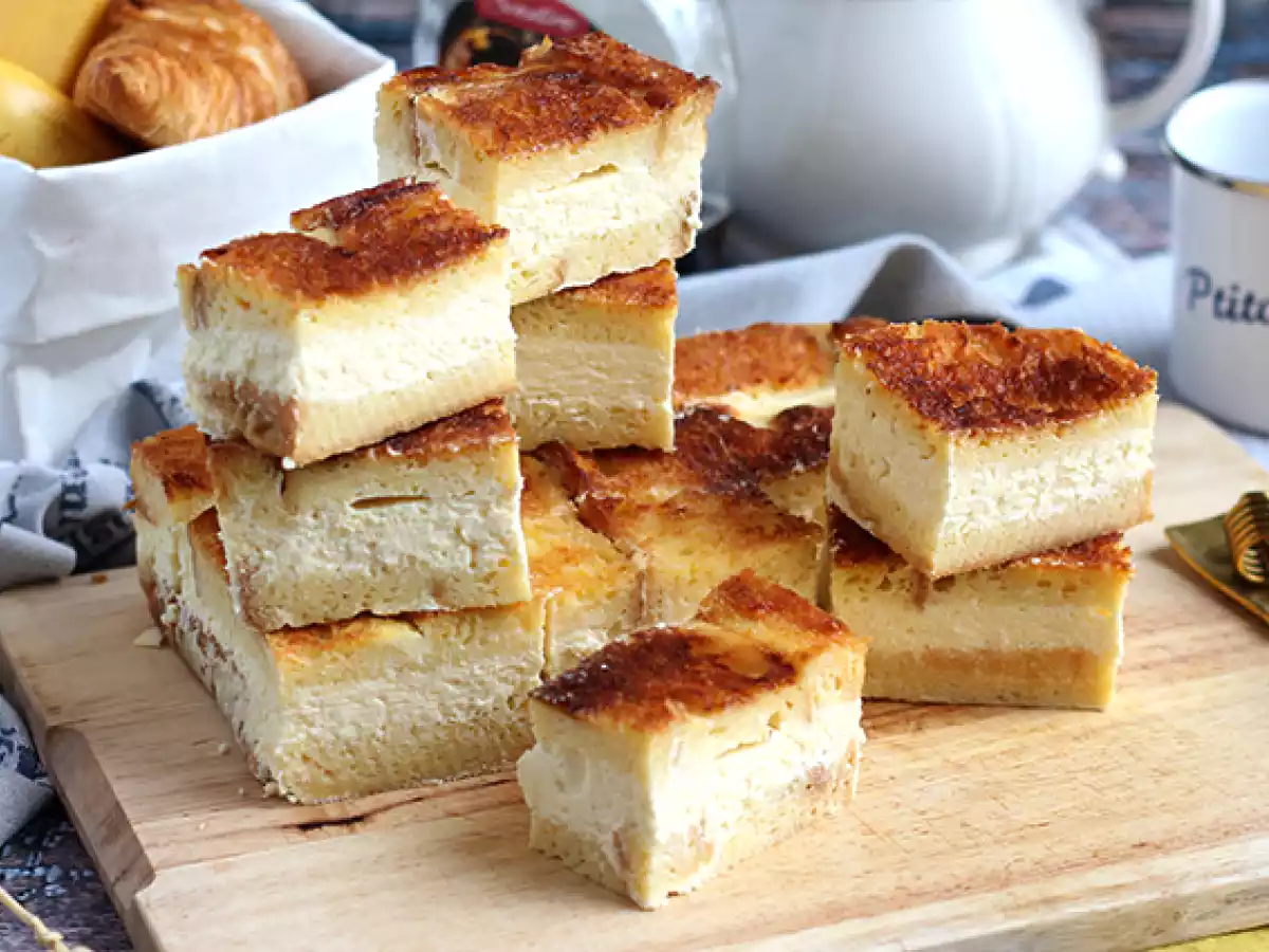 Cheesecake en wentelteefjes cheesecake repen (Franse toast cheesecake repen)