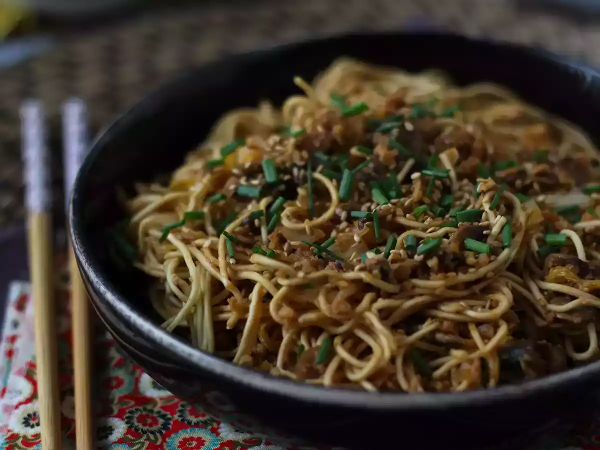 Chinese noedelwok (groenten en getextureerd soja-eiwit) - foto 2