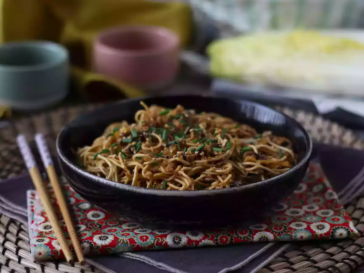 Chinese noedelwok (groenten en getextureerd soja-eiwit) - foto 4