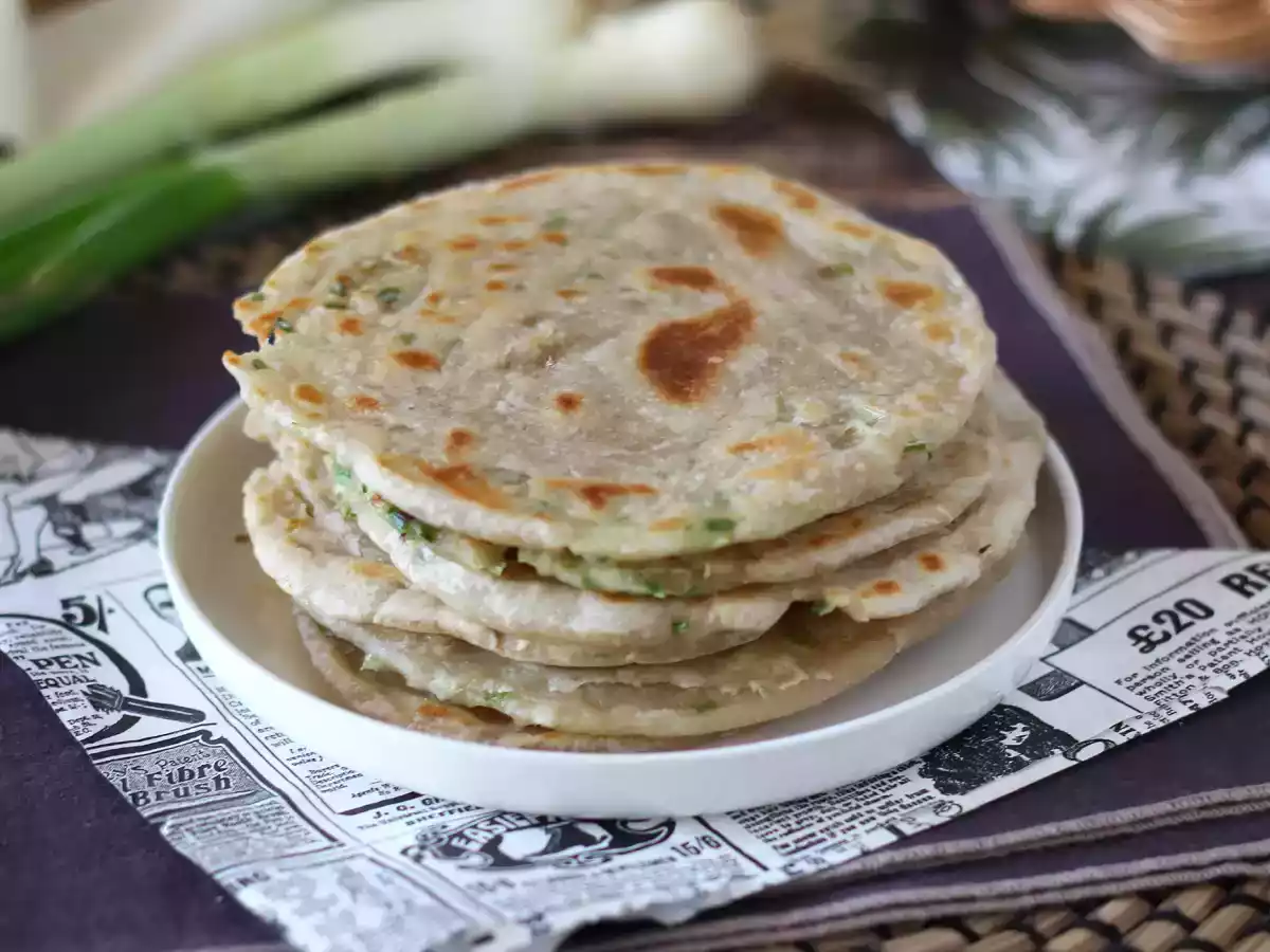 Chinese pannenkoeken met groene uien - Pannenkoeken met sint-jakobsschelpen