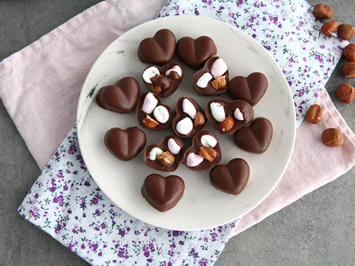 Chocolaatjes met marshmallows en hazelnoten - foto 3