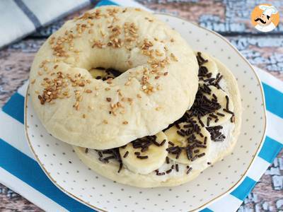 Chocolade-banaan bagel