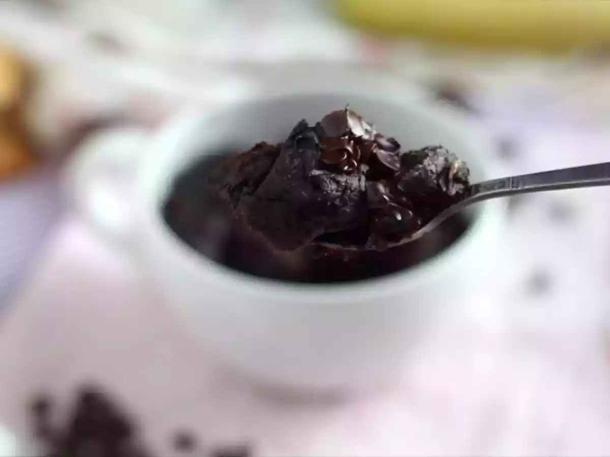 Chocolade en pindakaas mug cake in de magnetron in 1 minuut. - foto 3