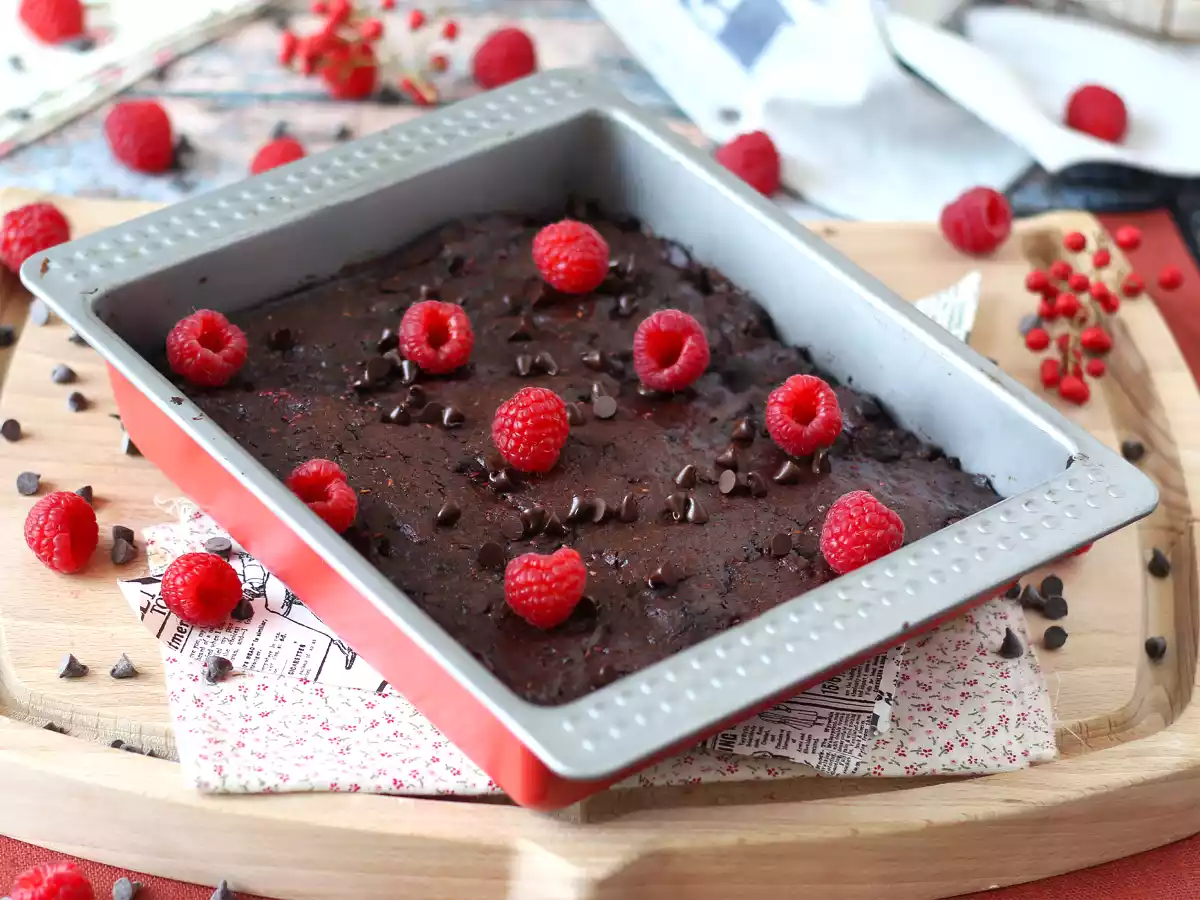 Chocolade-frambozen brownie, pure verwennerij! - foto 4