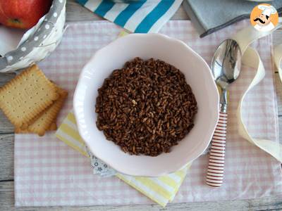 Chocolade gepofte rijstgranen. Kokosnoot pops - foto 6