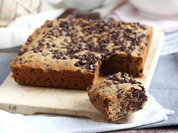 Recept Chocoladekoekjescake met chocoladestukjes