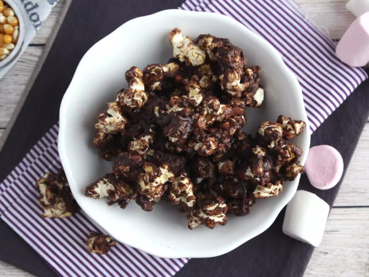 Chocoladepopcorn met marshmallows - foto 4