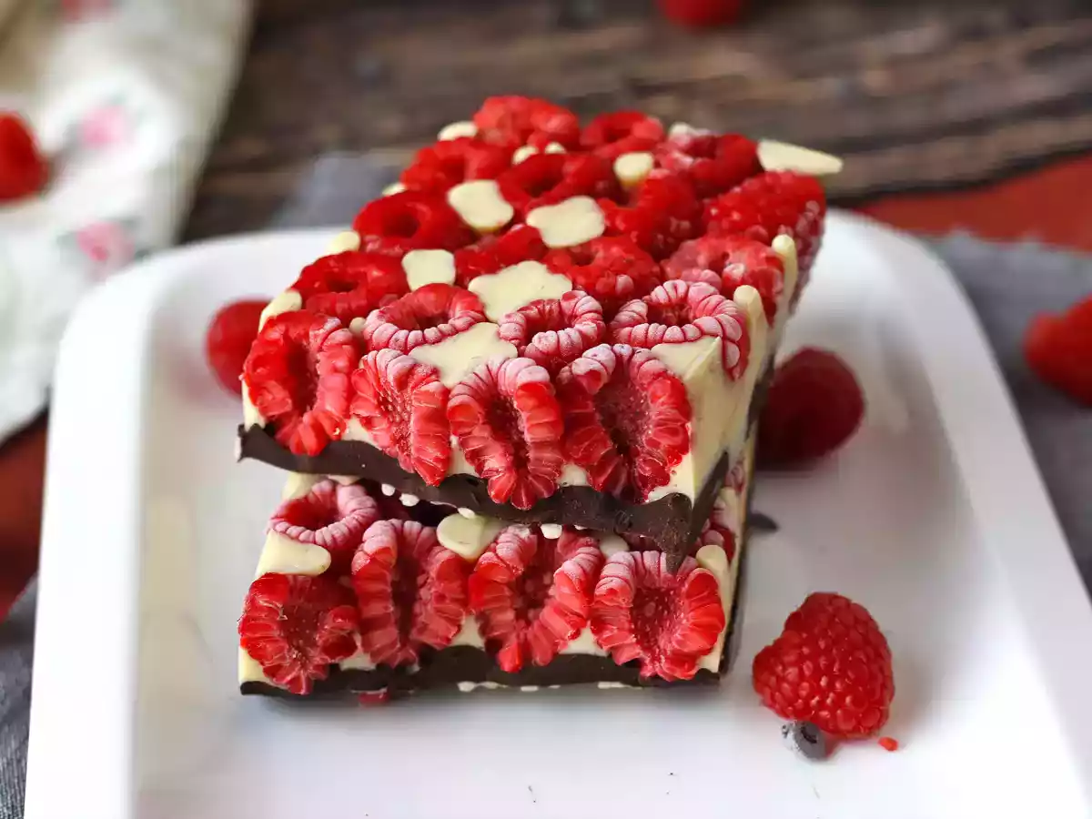 Chocoladereep in Franui-stijl met frambozen, witte chocolade en pure chocolade! - foto 6