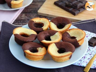 Chocolade/vanille cake met dubbele smaak en chocolade kern - foto 3