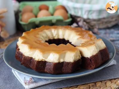 Chocovlaai, de perfecte combinatie van een vochtige chocoladetaart en een vanille-karamelvlaai - foto 7