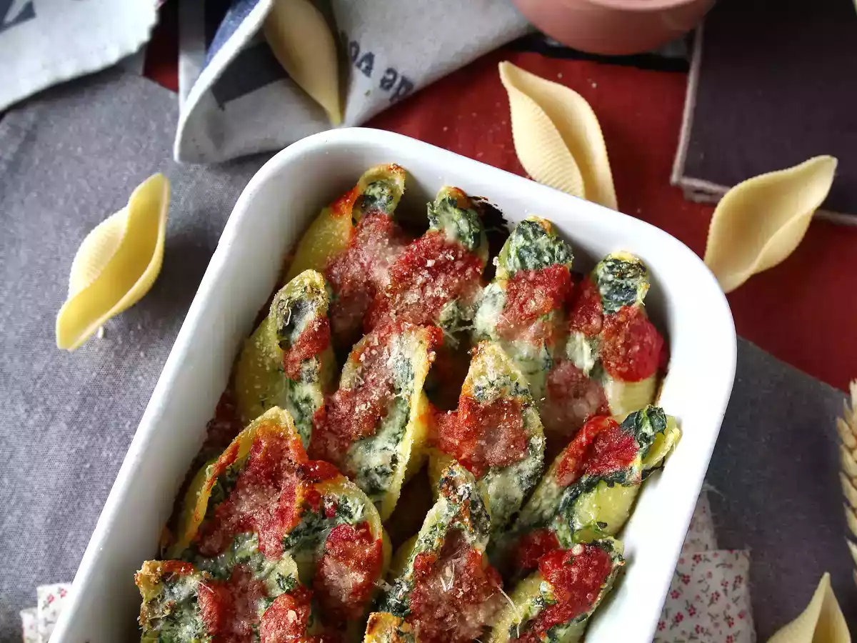 Conchiglioni gevuld met ricotta en spinazie: een onweerstaanbaar gebakken vegetarisch gerecht - foto 3