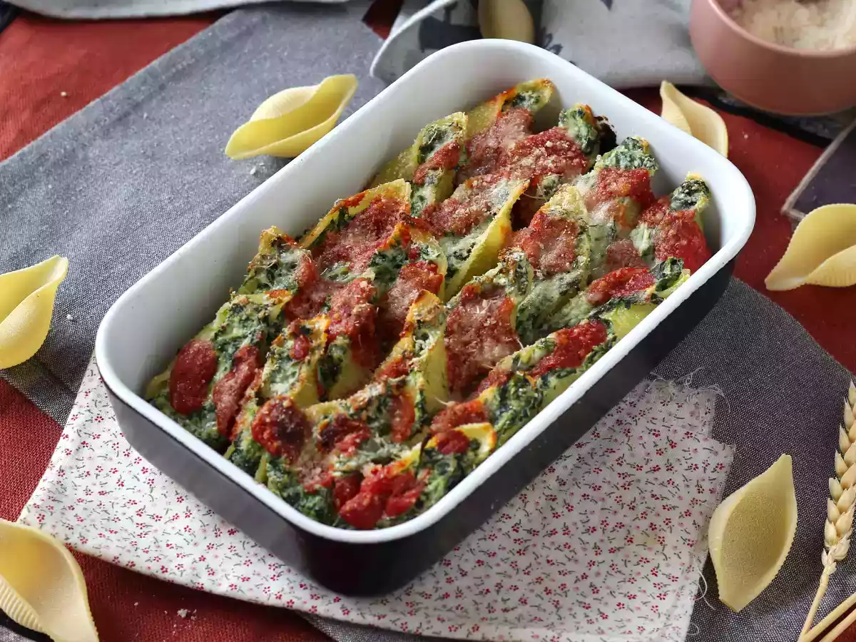Conchiglioni gevuld met ricotta en spinazie: een onweerstaanbaar gebakken vegetarisch gerecht - foto 5