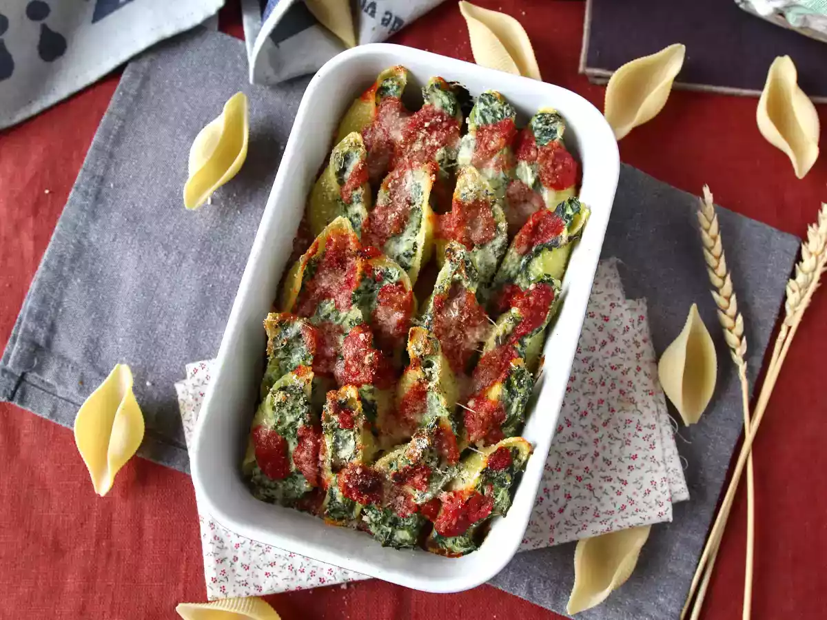 Conchiglioni gevuld met ricotta en spinazie: een onweerstaanbaar gebakken vegetarisch gerecht - foto 6