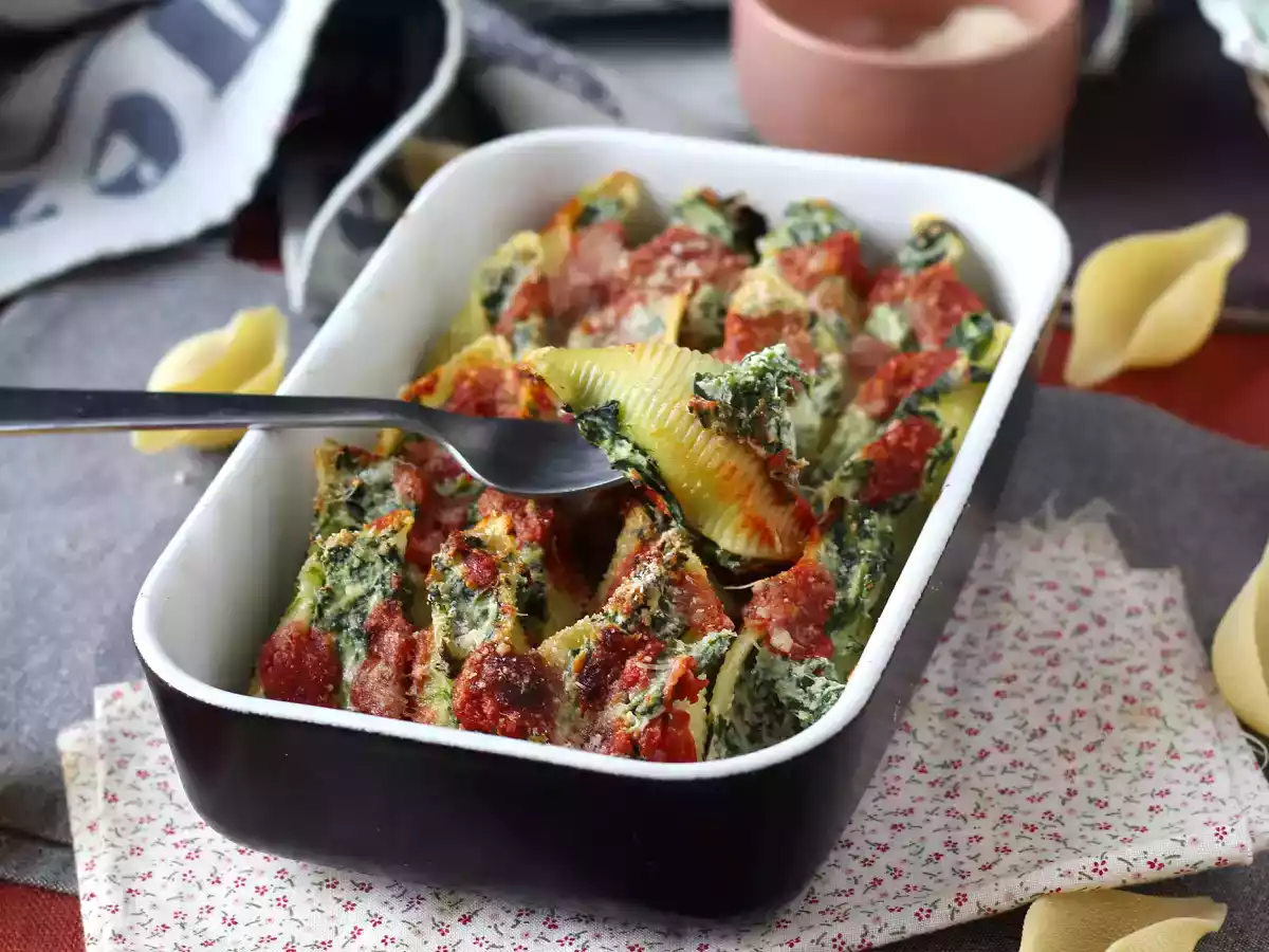 Conchiglioni gevuld met ricotta en spinazie: een onweerstaanbaar gebakken vegetarisch gerecht - foto 7