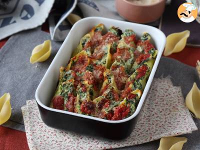 Recept Conchiglioni gevuld met ricotta en spinazie: een onweerstaanbaar gebakken vegetarisch gerecht