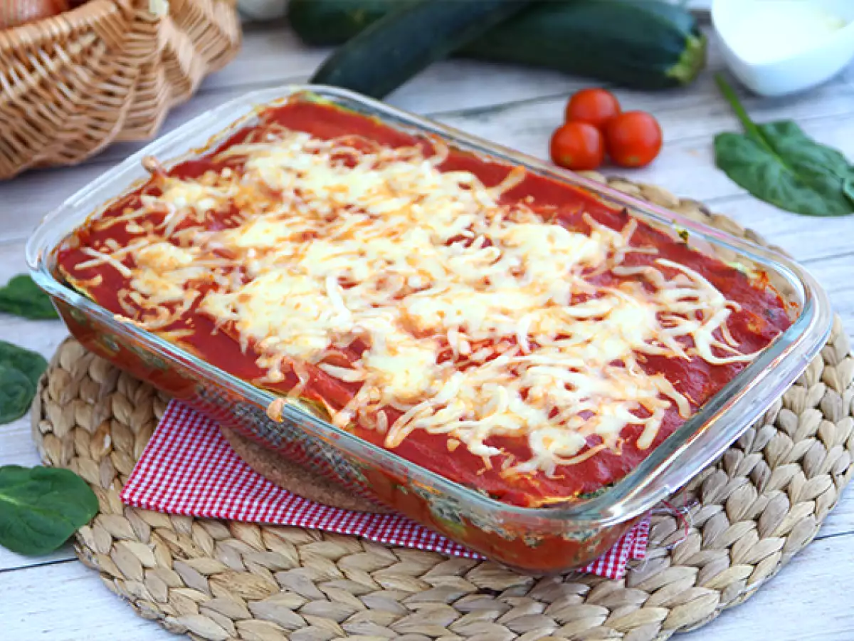 Courgette-lasagne met spinazie