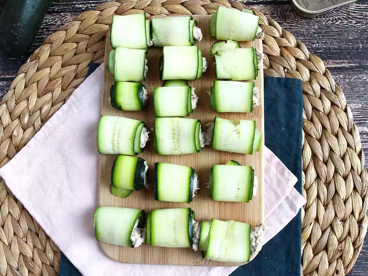 Courgette met sardines rolletjes