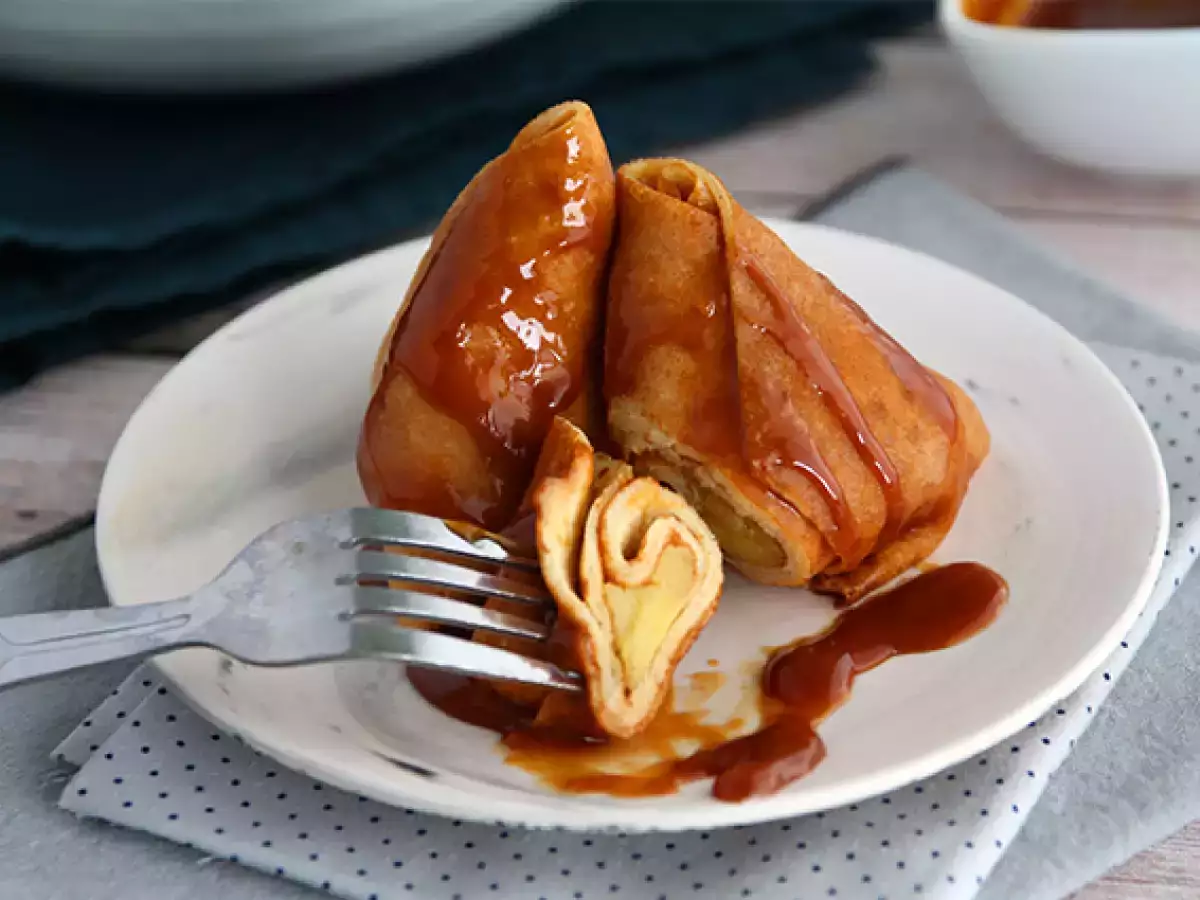 Crêpe-samoesa's met gekaramelliseerde appels - foto 3