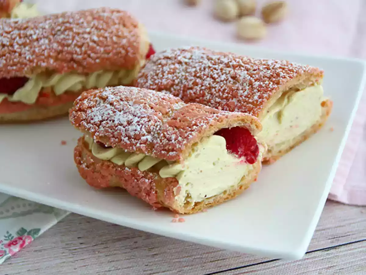 Eclairs met pistachecrème en frambozen - foto 4