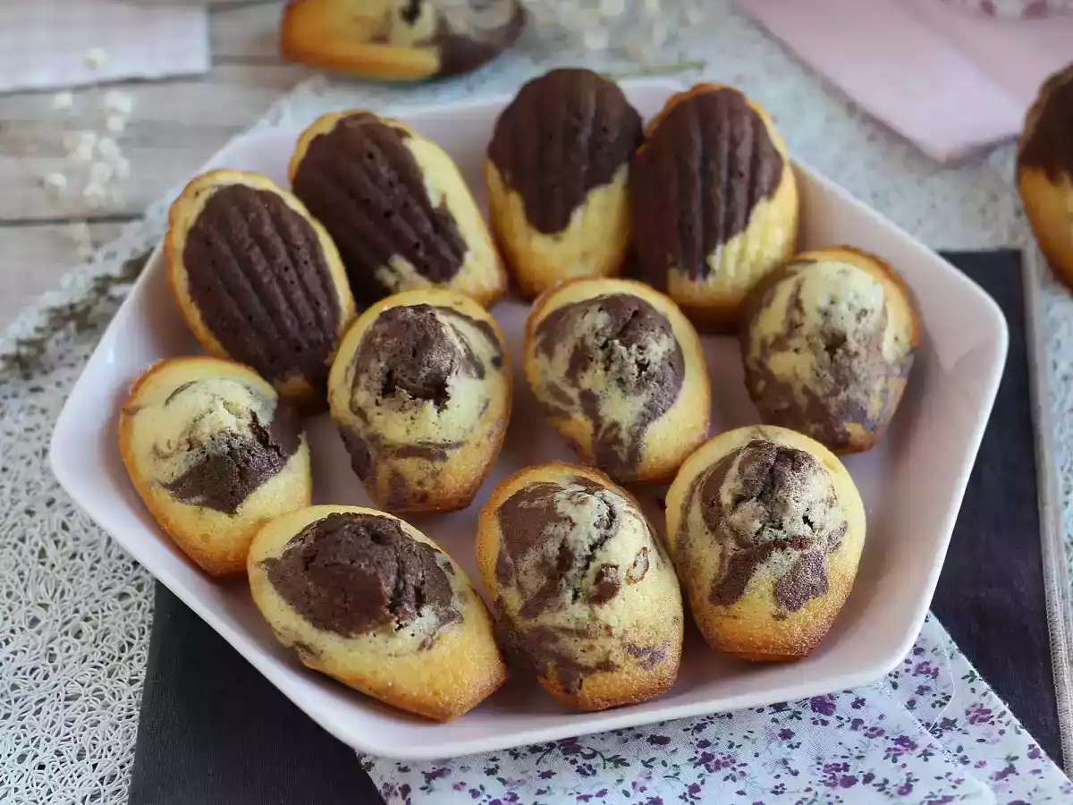 Een must-try gemarmerde madeleines!