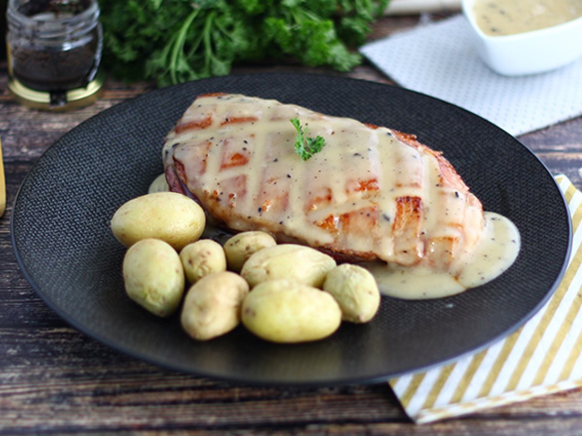 Eendenborst met truffelsaus