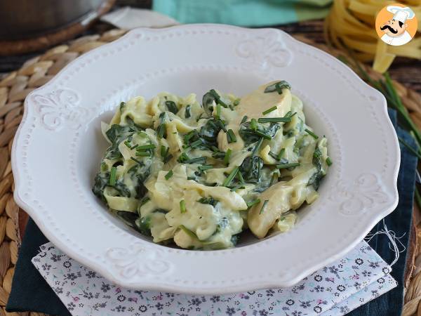 Eenpanspasta met spinazie, geitenkaas en kip - foto 4