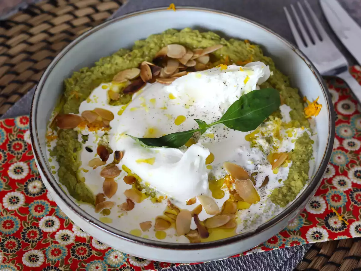 Erwtenspread: heerlijk bij romige burrata