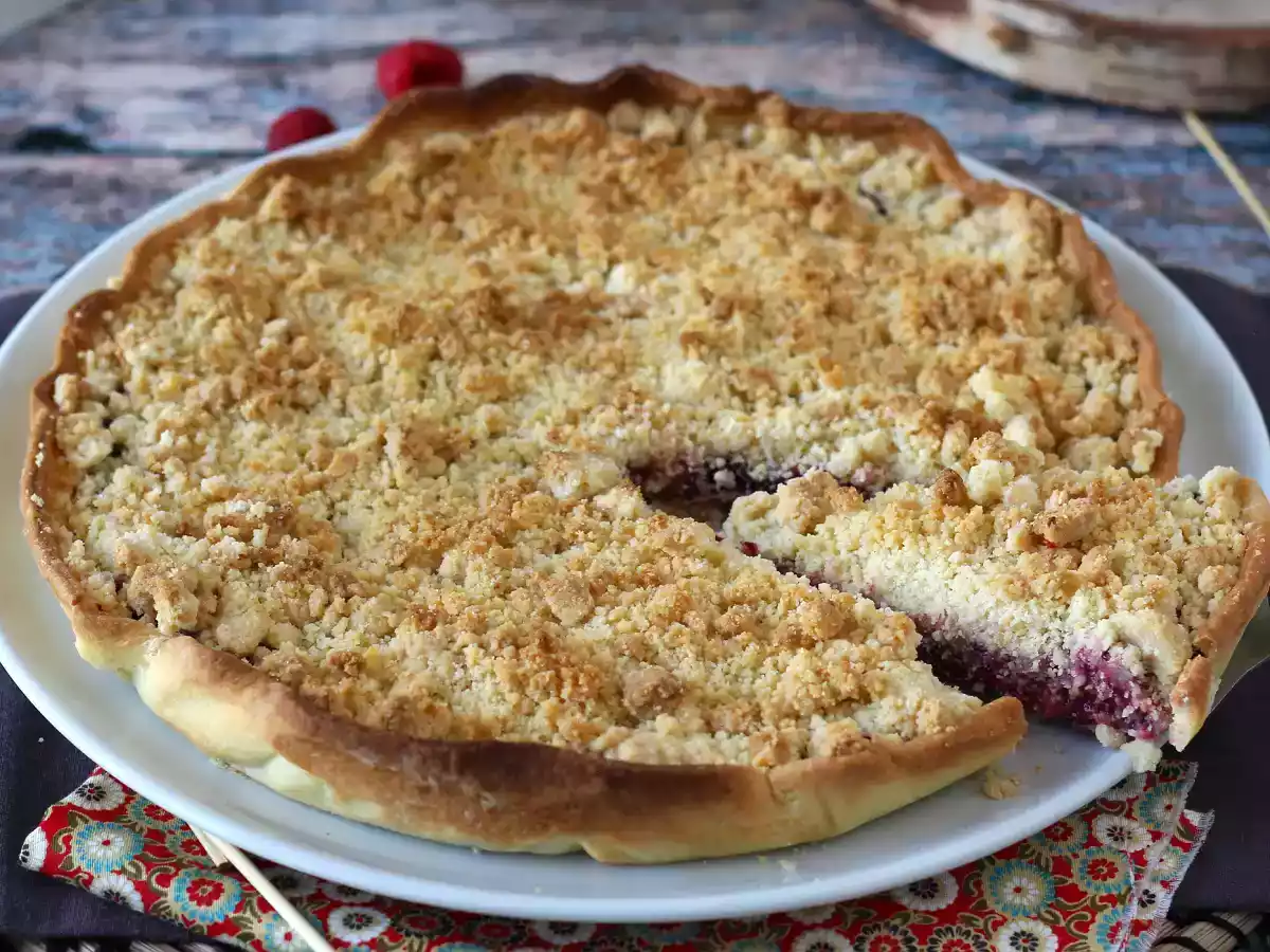 Express kruimeltaart met rood fruit