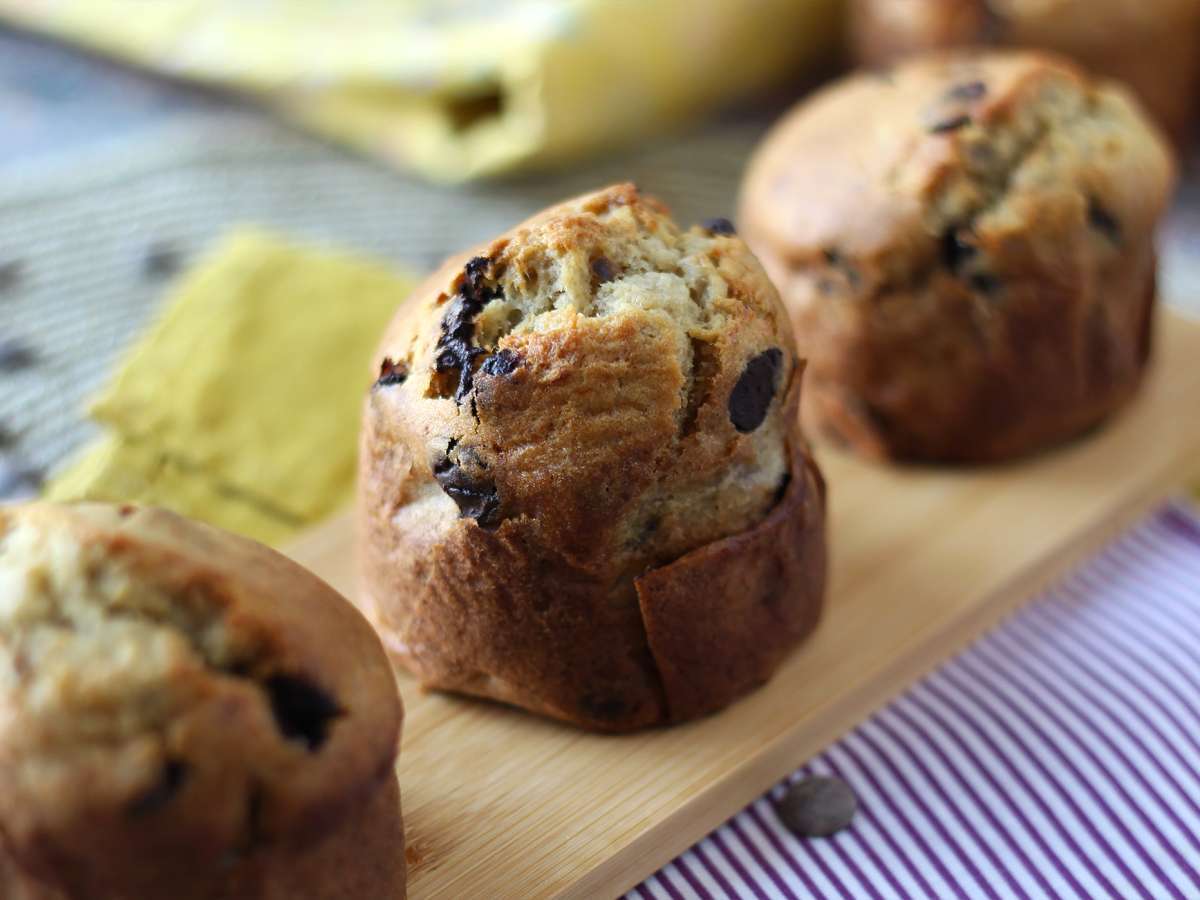 Extra gourmet muffins met banaan en chocolade chip
