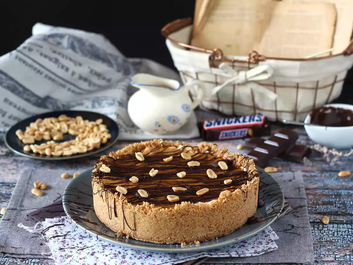 Extra smakelijke Snickers-kaascake