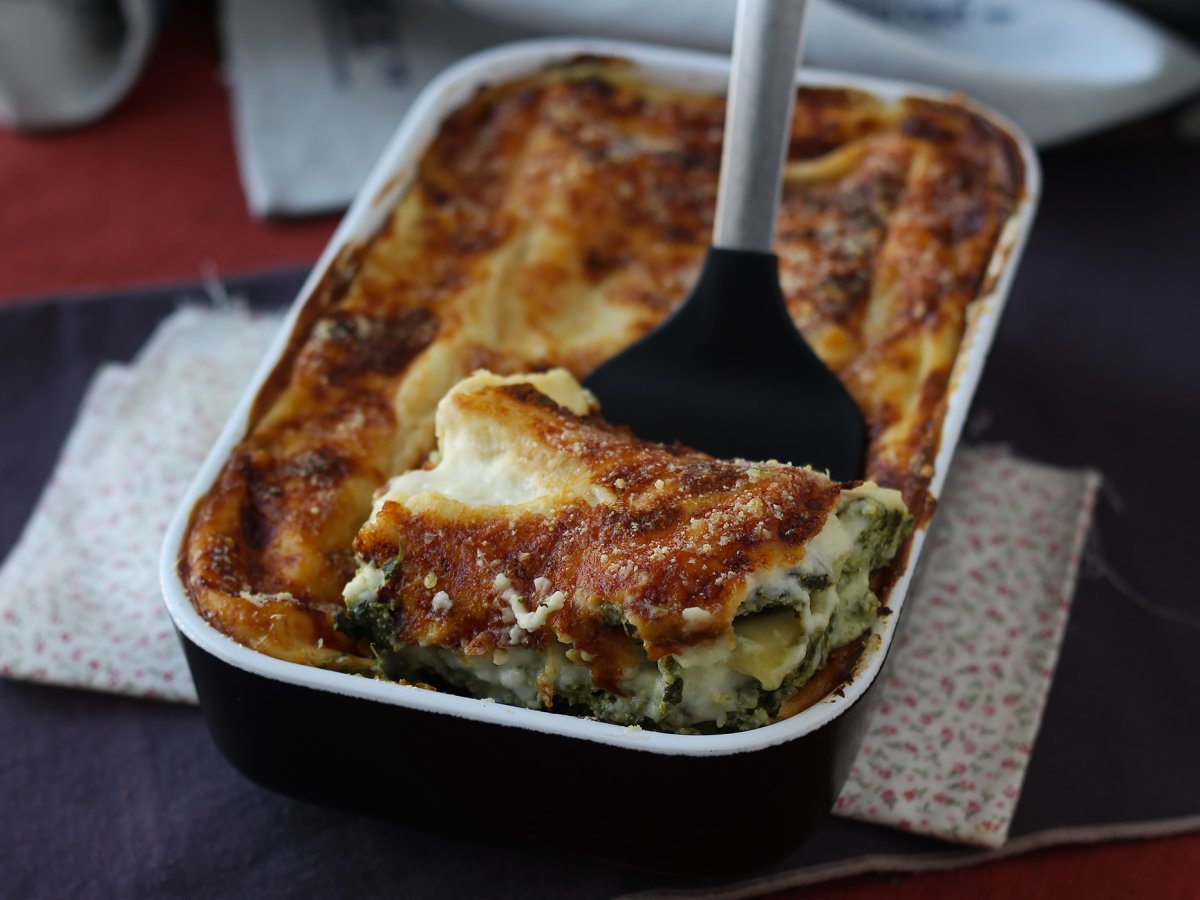 Extra smeltende ricotta en spinazie lasagne