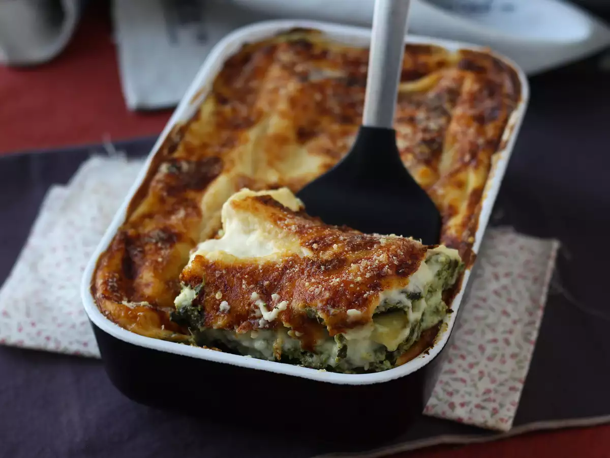 Extra smeuïge lasagne met ricotta en spinazie
