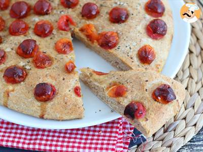 Focaccia met kerstomaatjes - foto 4