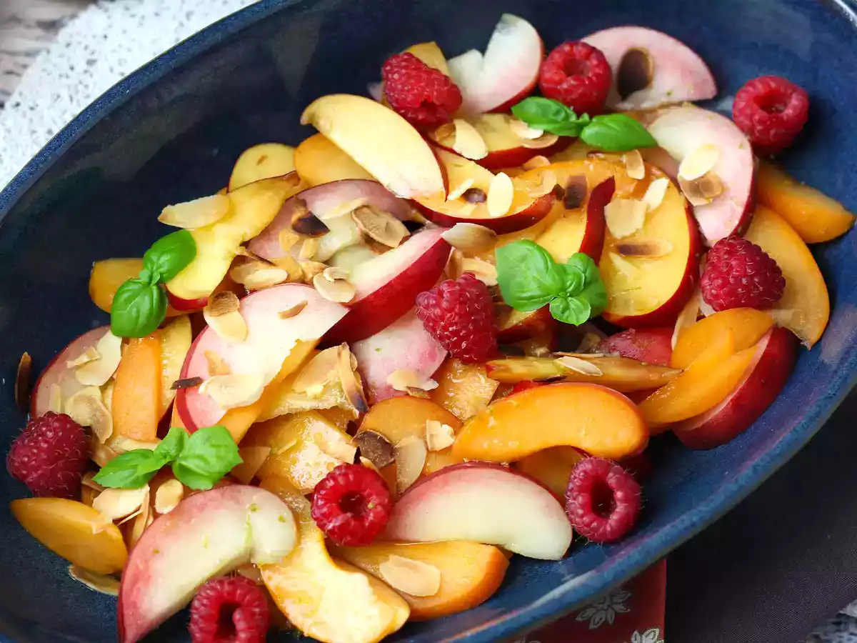 Fruitsalade: perzik, abrikoos, framboos en meer! - foto 2