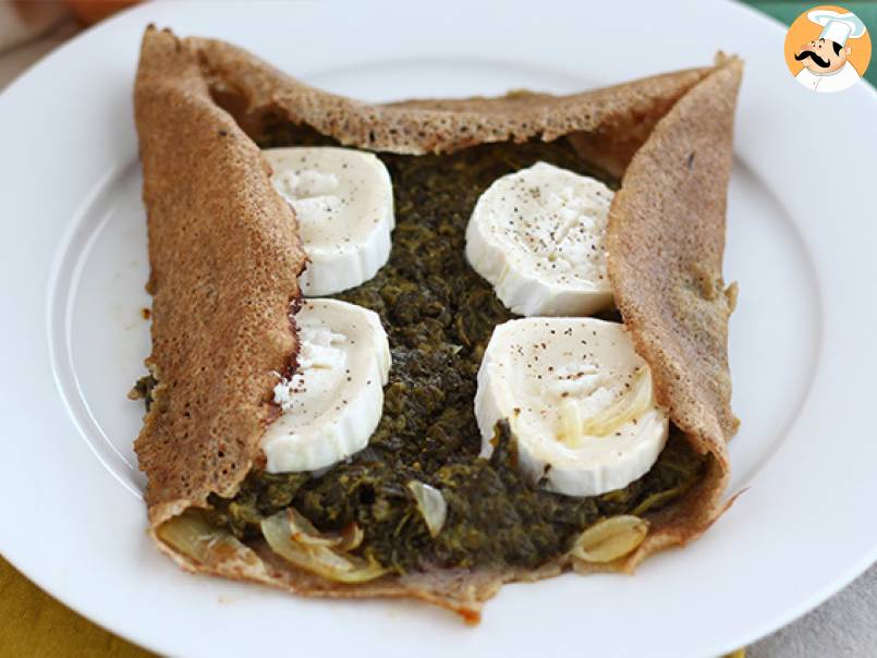 Galette met geitenkaas en spinazie