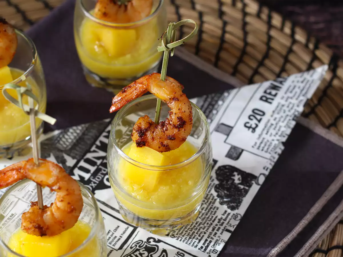 Garnaal-mango glaasjes voor een zoet-hartig aperitief - foto 4