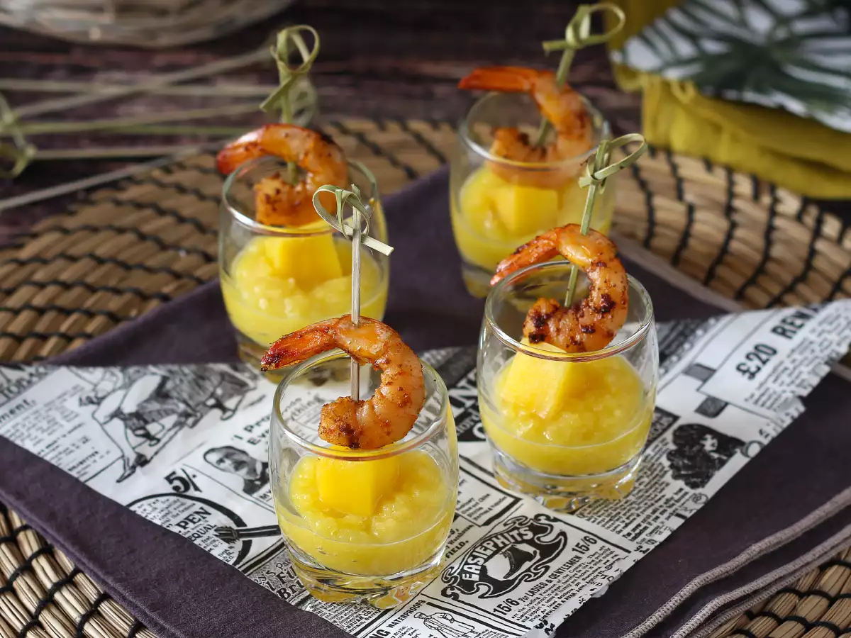 Garnaal-mango glaasjes voor een zoet-hartig aperitief - foto 5