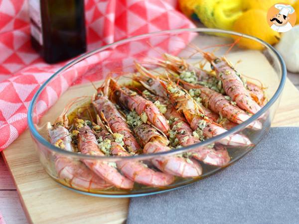 Garnalen uit de oven met knoflook en kruiden