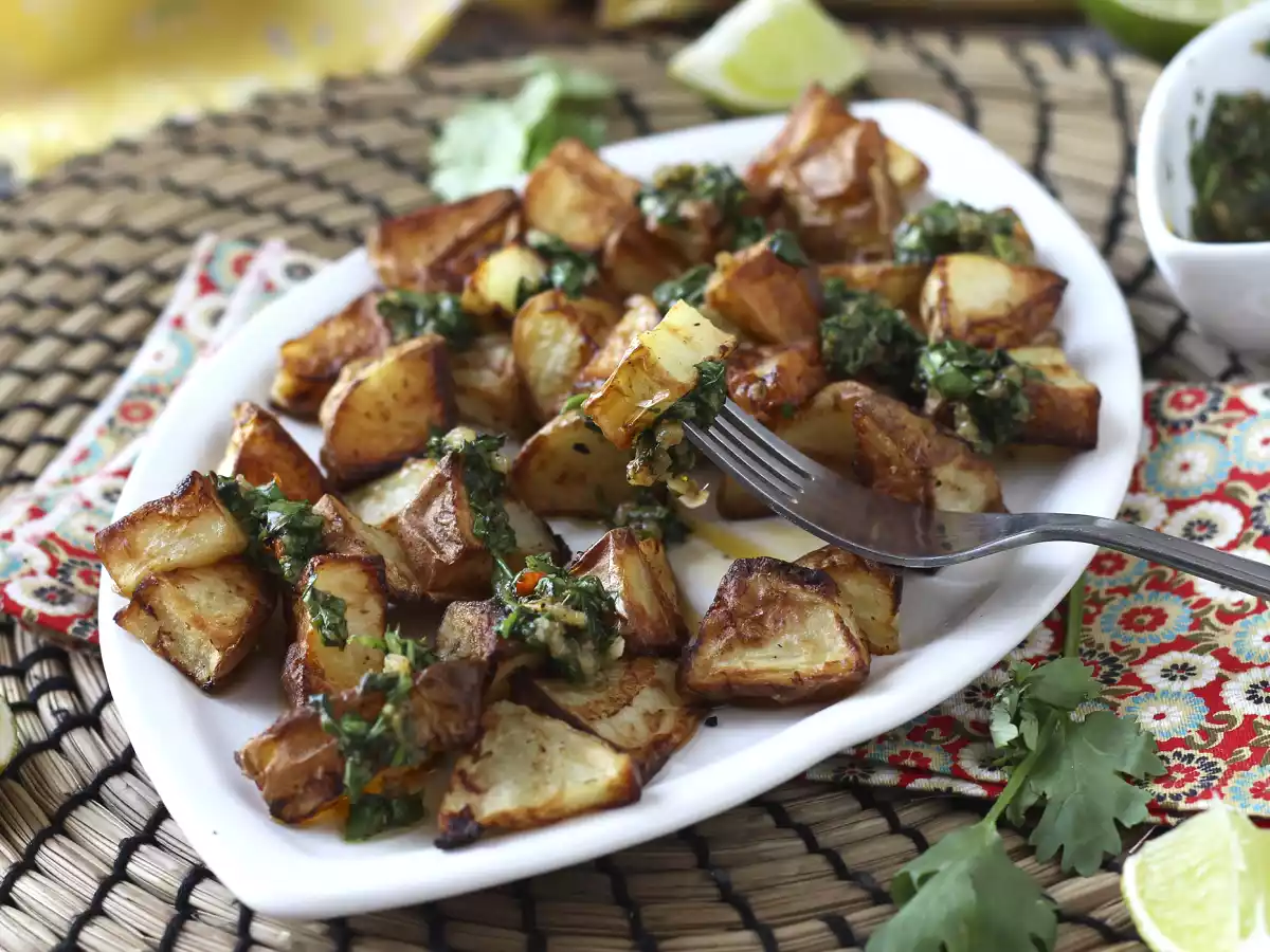 Gebakken aardappelen met chimichurri