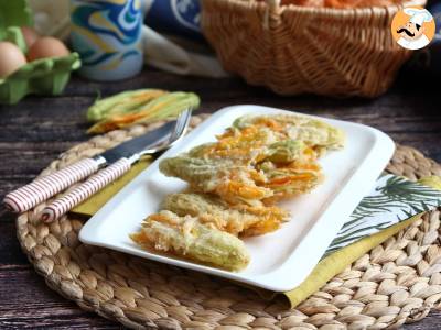 Gebakken courgettebloemen, het recept voor beslag met bruisend water